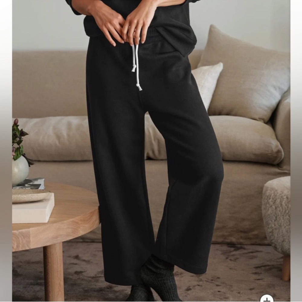 Jenni Kayneβ Marina Sweatpants Size Small Thick Wide Leg Black